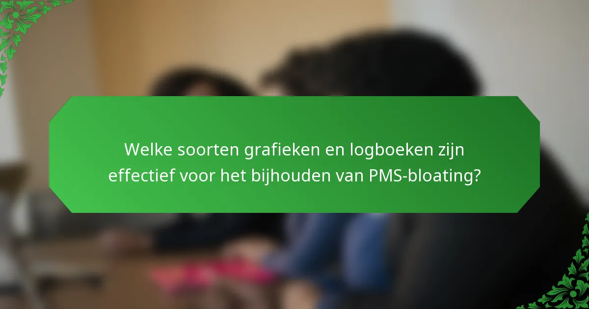 Welke soorten grafieken en logboeken zijn effectief voor het bijhouden van PMS-bloating?